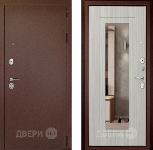 Входная металлическая Дверь (Дверной Континент) Гарант - 1 Зеркало Сандал белый в Лосино-Петровский