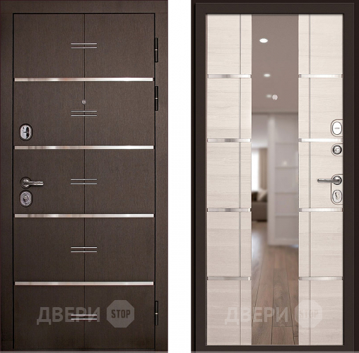 Дверь (Дверной Континент) Савона с зеркалом Беленый дуб в Лосино-Петровский