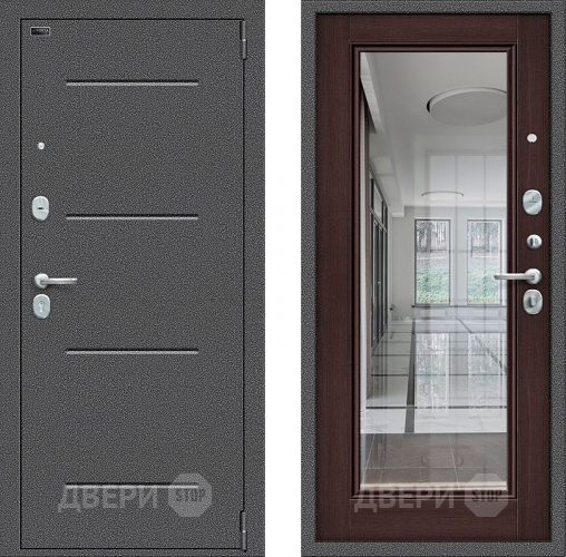 Входная металлическая Дверь Bravo Porta S-2 104/П61 с зеркалом венге в Лосино-Петровский