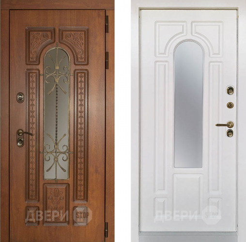 Дверь Заводская Лацио Термо Орех золотой/ Вайт (с терморазрывом) в Лосино-Петровский