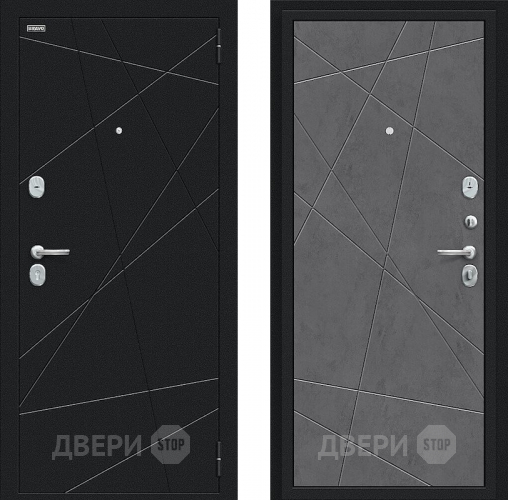 Дверь Bravo Граффити-5 Букле черное/Slate Art в Лосино-Петровский