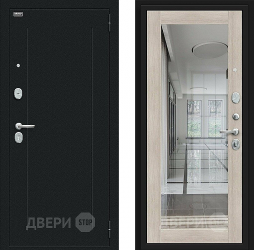 Входная металлическая Дверь Bravo Флэш Букле черное/Cappuccino Veralinga в Лосино-Петровский