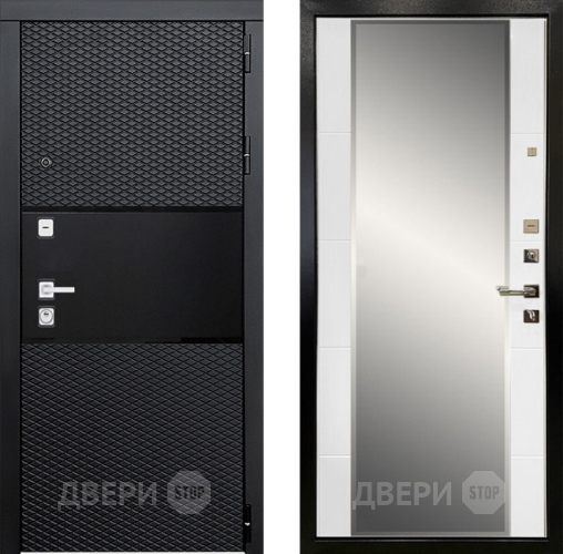 Входная металлическая Дверь Ратибор Прима 3К с зеркалом Белый матовый в Лосино-Петровский