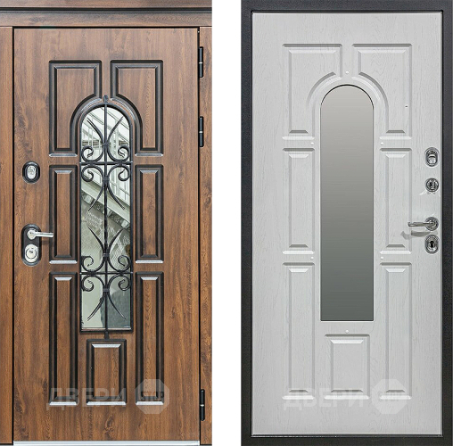 Входная металлическая Дверь Сударь МХ-32 Винорит Альберо Браш с Ковкой и окном в Лосино-Петровский