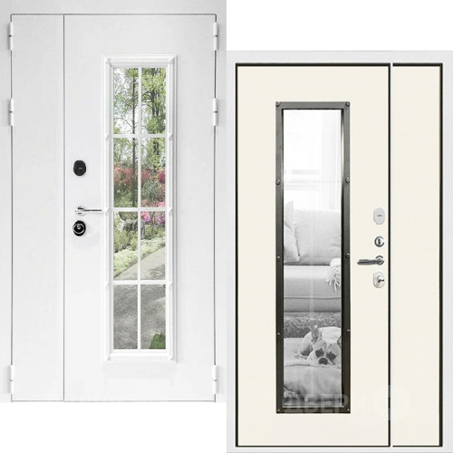 Входная металлическая Дверь Дверной Континент Тичино Двустворчатая Белая в Лосино-Петровский