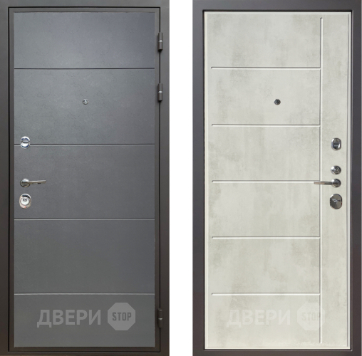 Входная металлическая Дверь Шелтер (SHELTER) Комфорт Лофт графит 11 Бетон крем в Лосино-Петровский