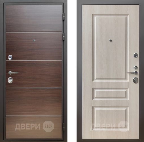 Входная металлическая Дверь Шелтер (SHELTER) Комфорт Венге структурный горизонт 3 Дуб филадельфия крем в Лосино-Петровский
