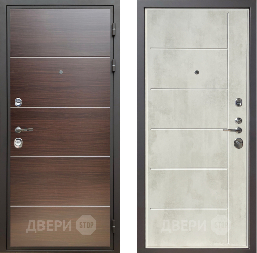 Входная металлическая Дверь Шелтер (SHELTER) Комфорт Венге структурный горизонт 11 Бетон крем в Лосино-Петровский