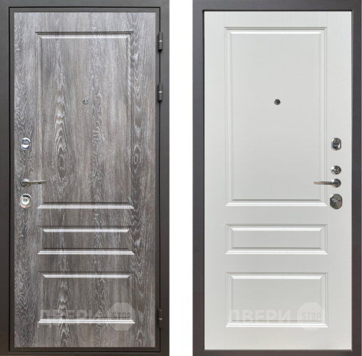 Входная металлическая Дверь Шелтер (SHELTER) Комфорт Дуб шале серебро 1 Белый ясень в Лосино-Петровский