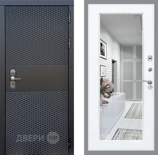 Входная металлическая Дверь Стоп БЛЭК CISA Зеркало Силк Сноу в Лосино-Петровский