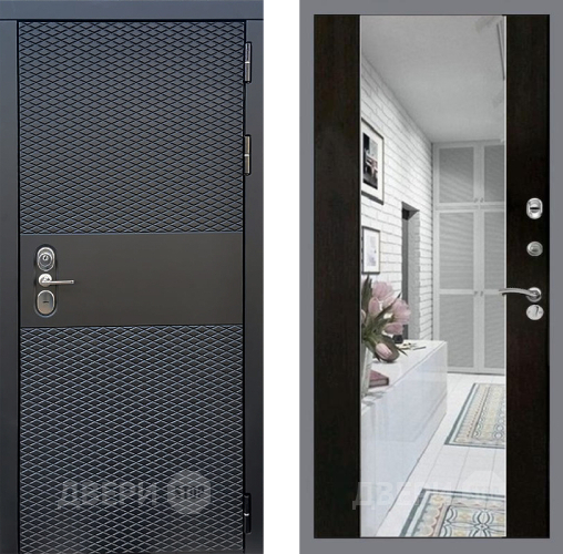 Входная металлическая Дверь Стоп БЛЭК CISA Зеркало СБ-16 Венге в Лосино-Петровский