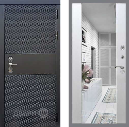 Входная металлическая Дверь Стоп БЛЭК CISA Зеркало СБ-16 Лиственница беж в Лосино-Петровский