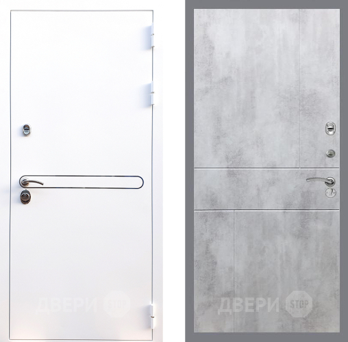 Входная металлическая Дверь Стоп Лайн Вайт ФЛ-290 Бетон светлый в Лосино-Петровский