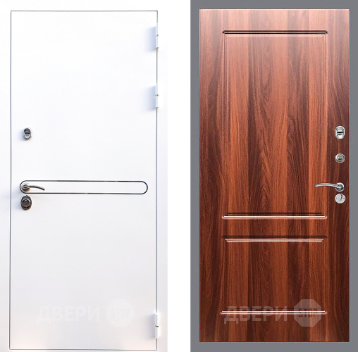 Входная металлическая Дверь Стоп Лайн Вайт ФЛ-117 Итальянский орех в Лосино-Петровский
