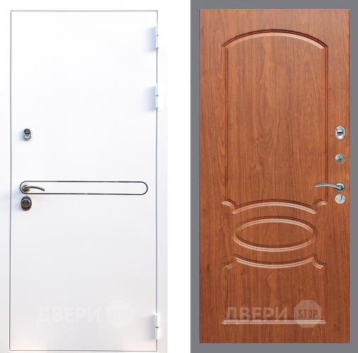 Входная металлическая Дверь Стоп Лайн Вайт ФЛ-128 Береза мореная в Лосино-Петровский