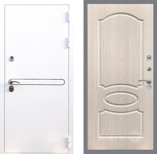 Входная металлическая Дверь Стоп Лайн Вайт ФЛ-128 Беленый дуб в Лосино-Петровский