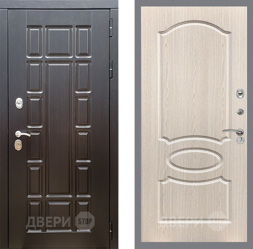 Входная металлическая Дверь Стоп НЬЮ ЙОРК ФЛ-128 Беленый дуб в Лосино-Петровский