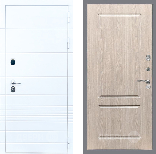 Входная металлическая Дверь Стоп ТРЕНДО ФЛ-117 Беленый дуб в Лосино-Петровский