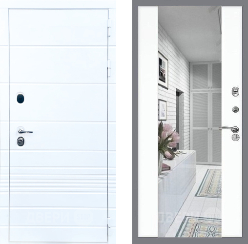 Дверь Стоп ТРЕНДО Зеркало СБ-16 Силк Сноу в Лосино-Петровский