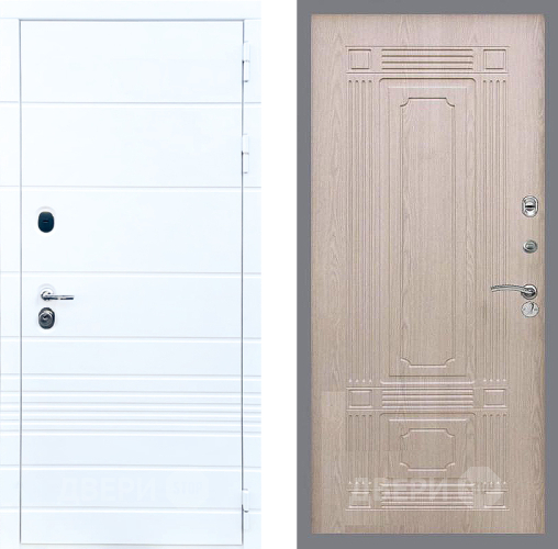 Входная металлическая Дверь Стоп ТРЕНДО ФЛ-2 Беленый дуб в Лосино-Петровский