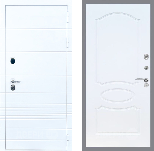 Входная металлическая Дверь Стоп ТРЕНДО ФЛ-128 Белый ясень в Лосино-Петровский