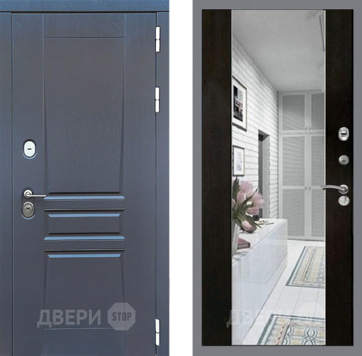 Входная металлическая Дверь Стоп ПЛАТИНУМ Зеркало СБ-16 Венге в Лосино-Петровский