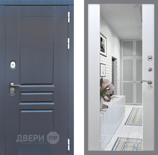 Входная металлическая Дверь Стоп ПЛАТИНУМ Зеркало СБ-16 Лиственница беж в Лосино-Петровский