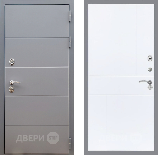 Входная металлическая Дверь Стоп АРТ ГРАФИТ ФЛ-290 Силк Сноу в Лосино-Петровский