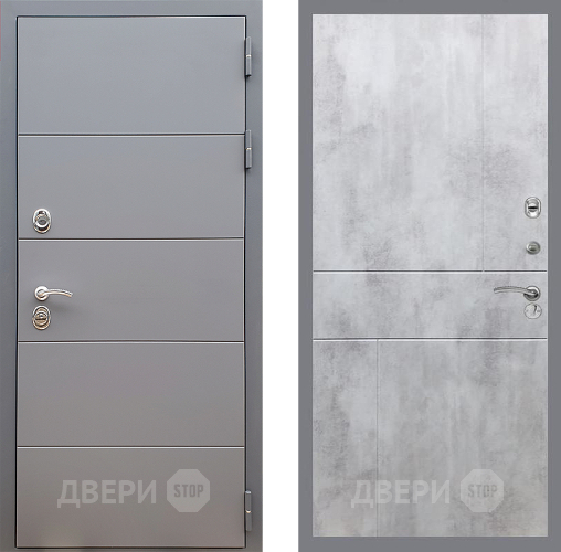 Входная металлическая Дверь Стоп АРТ ГРАФИТ ФЛ-290 Бетон светлый в Лосино-Петровский