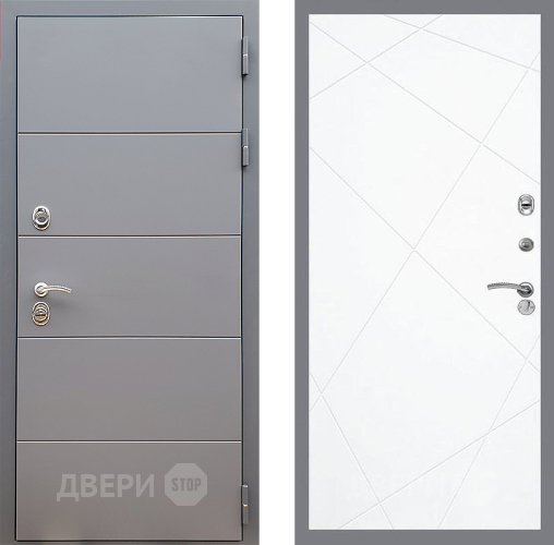 Входная металлическая Дверь Стоп АРТ ГРАФИТ ФЛ-291 Силк Сноу в Лосино-Петровский