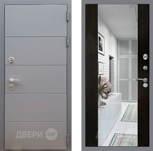 Входная металлическая Дверь Стоп АРТ ГРАФИТ Зеркало СБ-16 Венге в Лосино-Петровский