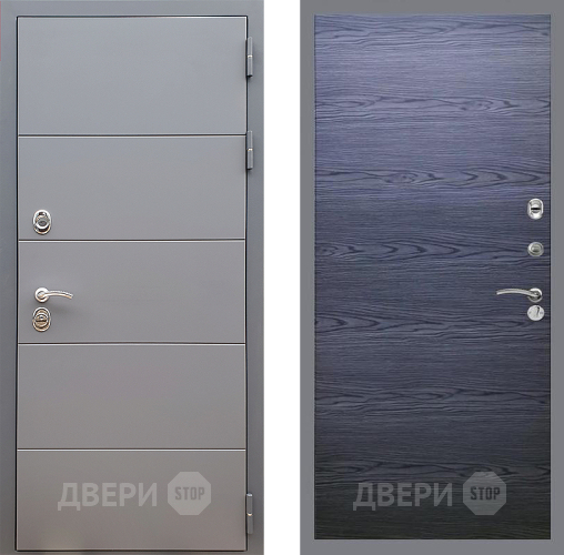 Входная металлическая Дверь Стоп АРТ ГРАФИТ Гладкая Дуб тангенальный черный в Лосино-Петровский
