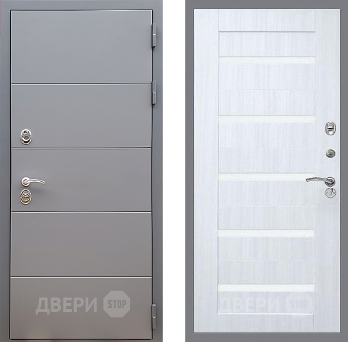 Входная металлическая Дверь Стоп АРТ ГРАФИТ СБ-14 Сандал белый в Лосино-Петровский