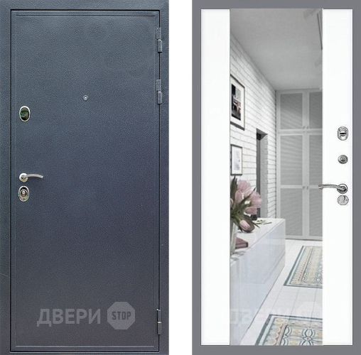 Входная металлическая Дверь Стоп СИЛЬВЕР Зеркало СБ-16 Силк Сноу в Лосино-Петровский