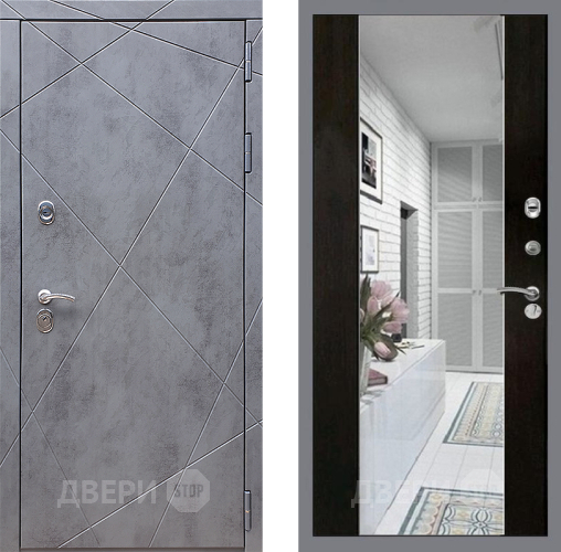 Входная металлическая Дверь Стоп Лучи Зеркало СБ-16 Венге в Лосино-Петровский