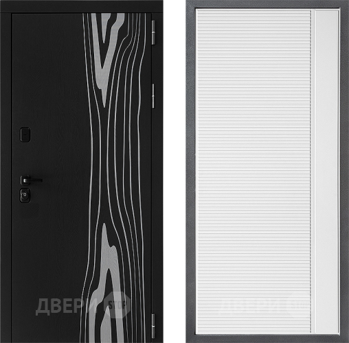 Входная металлическая Дверь Дверной континент ДК-12 ФЛ-757 Белое Стекло Софт милк в Лосино-Петровский