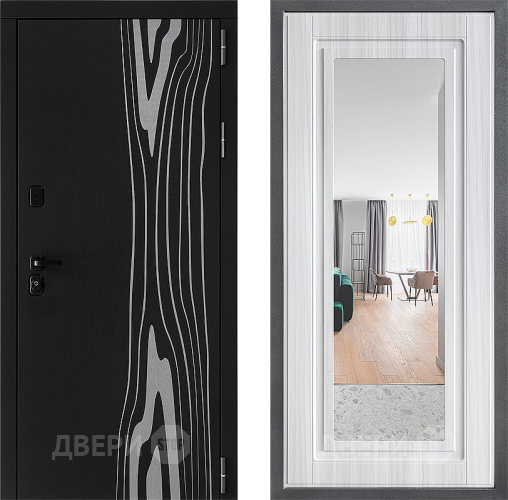 Входная металлическая Дверь Дверной континент ДК-12 ФЛЗ Зеркало Сандал белый в Лосино-Петровский