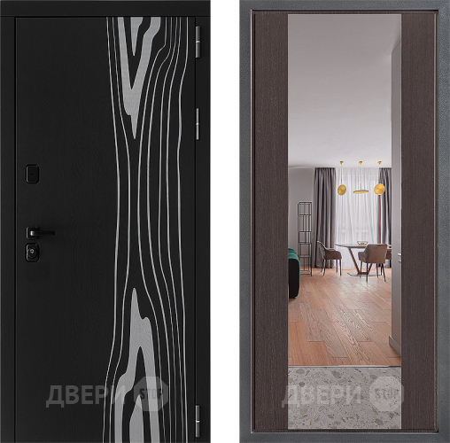 Входная металлическая Дверь Дверной континент ДК-12 ФЛЗ-1 Зеркало Венге в Лосино-Петровский