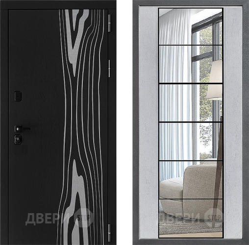 Дверь Дверной континент ДК-12 ФЛЗ-2 Зеркало Бетон светлый в Лосино-Петровский