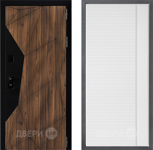 Входная металлическая Дверь Дверной континент ДК-11 ФЛ-757 Белое Стекло Софт милк в Лосино-Петровский