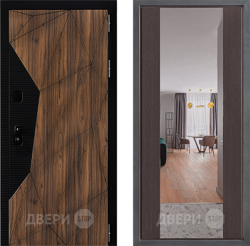 Входная металлическая Дверь Дверной континент ДК-11 ФЛЗ-1 Зеркало Венге в Лосино-Петровский