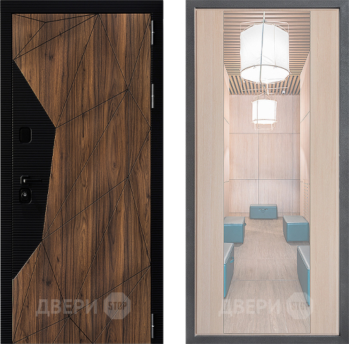 Дверь Дверной континент ДК-11 ФЛЗ-1 Зеркало Капучино в Лосино-Петровский