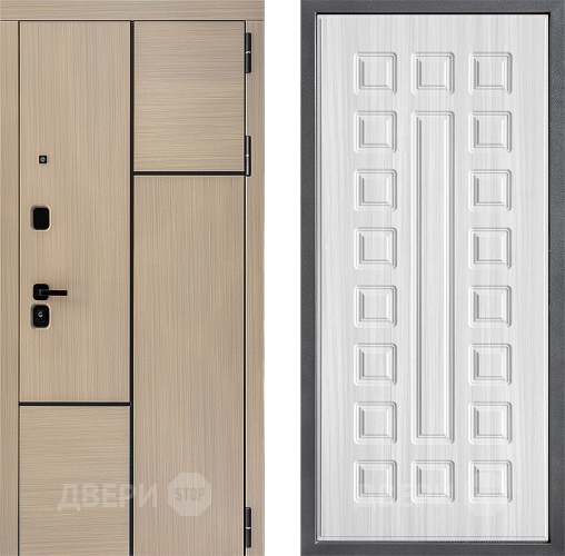 Входная металлическая Дверь Дверной континент ДК-14 ФЛ-183 Сандал белый в Лосино-Петровский