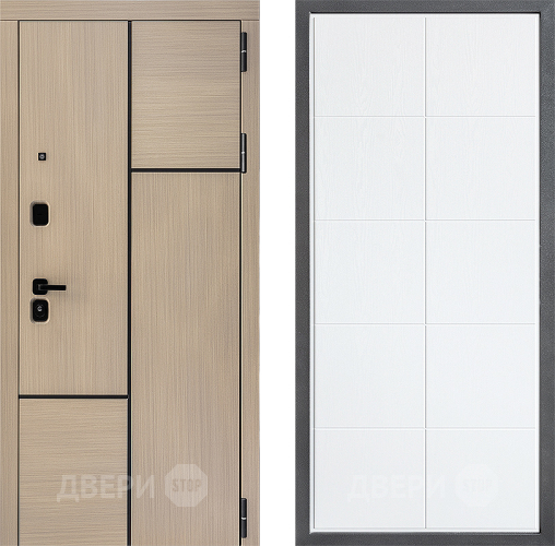 Входная металлическая Дверь Дверной континент ДК-14 ФЛ-Кватро Белое дерево в Лосино-Петровский