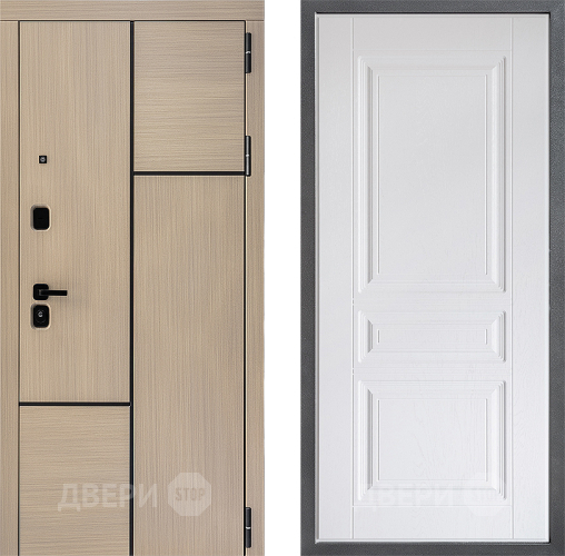 Входная металлическая Дверь Дверной континент ДК-14 ФЛ-243 Альберо Браш серебро в Лосино-Петровский