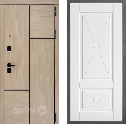 Входная металлическая Дверь Дверной континент ДК-14 ФЛ-617 Софт милк в Лосино-Петровский