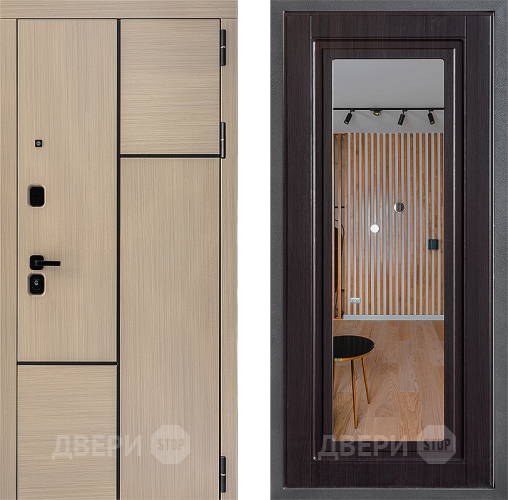 Входная металлическая Дверь Дверной континент ДК-14 ФЛЗ Зеркало Венге в Лосино-Петровский