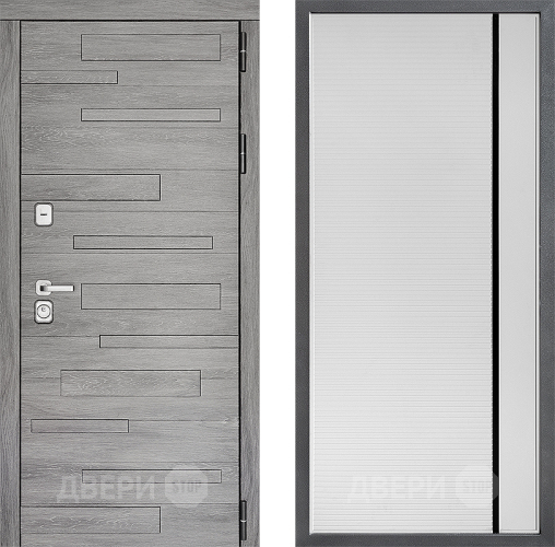 Входная металлическая Дверь Дверной континент ДК-10 ФЛ-757 Черное Стекло Софт милк в Лосино-Петровский