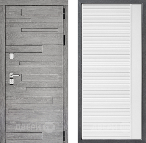 Входная металлическая Дверь Дверной континент ДК-10 ФЛ-757 Белое Стекло Софт милк в Лосино-Петровский