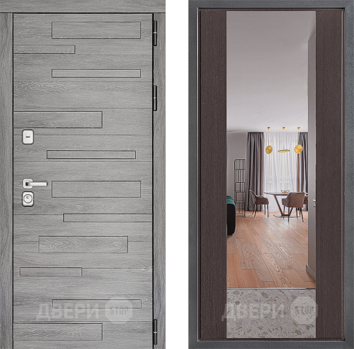 Входная металлическая Дверь Дверной континент ДК-10 ФЛЗ-1 Зеркало Венге в Лосино-Петровский